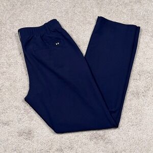 Under Armour Men Navy Blue Golf Pants Straight Leg Flat Front Size 35x32